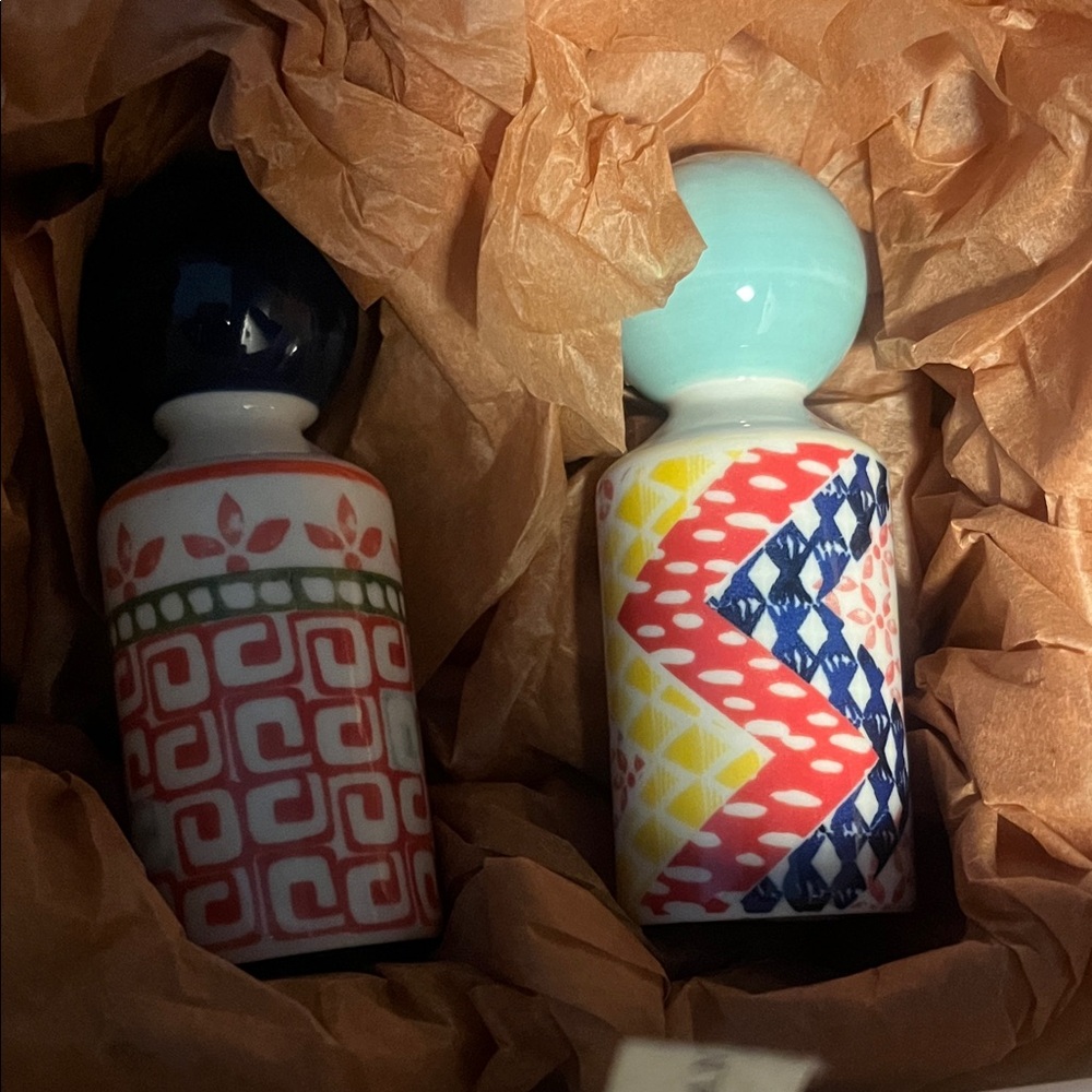 NWOT  Ceramic salt and pepper set from Anthropologie boxed